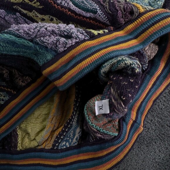 COOGI Australia Authentic Women XL Pullover Collared Cotton Purple Abstract - Picture 16 of 16